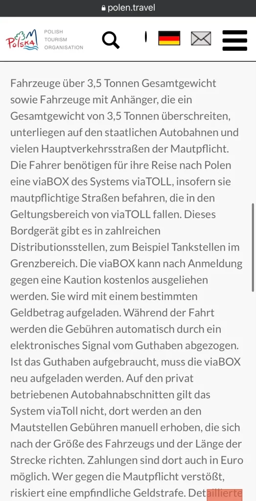 Maut in Polen - Achtung Abzocke!